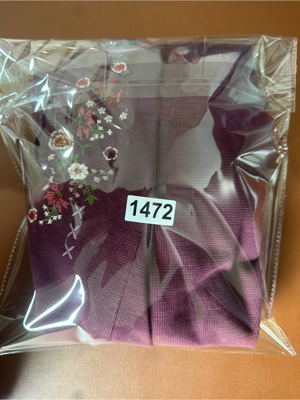 Sundance Plum Floral Embroidered Waffle Knit Henley Top Long Sleeve Size Large - Picture 8 of 8